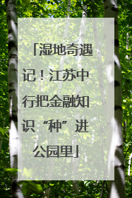 湿地奇遇记！江苏中行把金融知识“种”进公园里