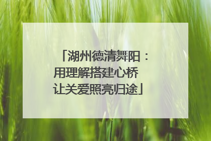 湖州德清舞阳：用理解搭建心桥 让关爱照亮归途