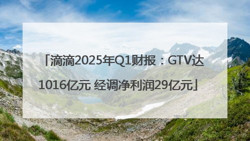 滴滴2025年Q1财报：GTV达1016亿元 经调净利润29亿元