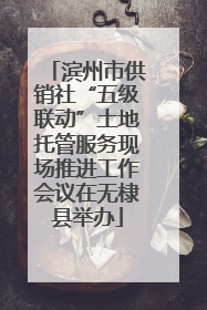 滨州市供销社“五级联动”土地托管服务现场推进工作会议在无棣县举办