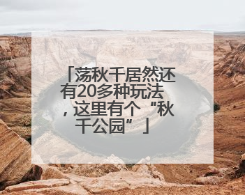 荡秋千居然还有20多种玩法，这里有个“秋千公园”