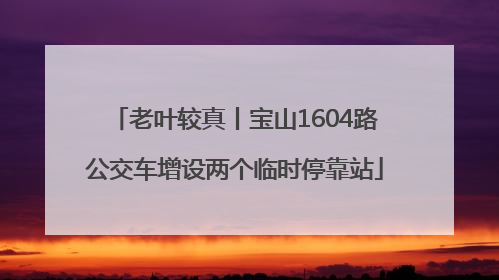 老叶较真丨宝山1604路公交车增设两个临时停靠站