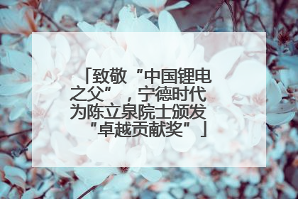 致敬“中国锂电之父”，宁德时代为陈立泉院士颁发“卓越贡献奖”