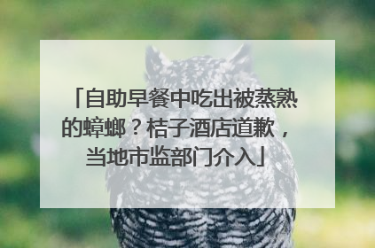 自助早餐中吃出被蒸熟的蟑螂？桔子酒店道歉，当地市监部门介入