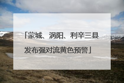 蒙城、涡阳、利辛三县发布强对流黄色预警