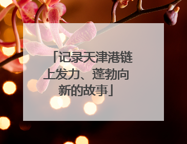 记录天津港链上发力、蓬勃向新的故事