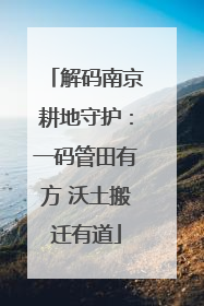 解码南京耕地守护：一码管田有方 沃土搬迁有道