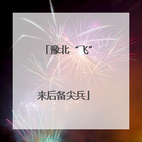 豫北“飞”来后备尖兵