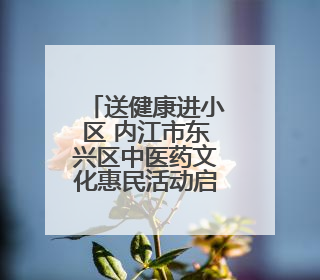 送健康进小区 内江市东兴区中医药文化惠民活动启动