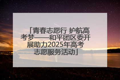 青春志愿行 护航高考梦——和平团区委开展助力2025年高考志愿服务活动