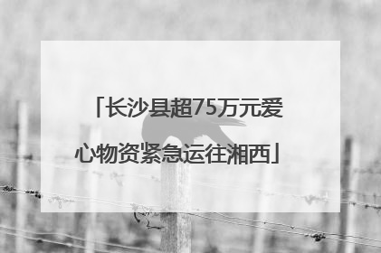 长沙县超75万元爱心物资紧急运往湘西