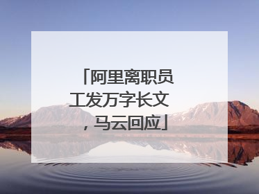 阿里离职员工发万字长文，马云回应