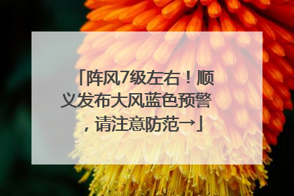 阵风7级左右！顺义发布大风蓝色预警，请注意防范→