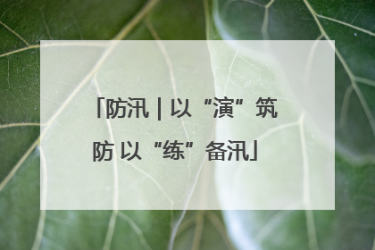 防汛｜以“演”筑防 以“练”备汛