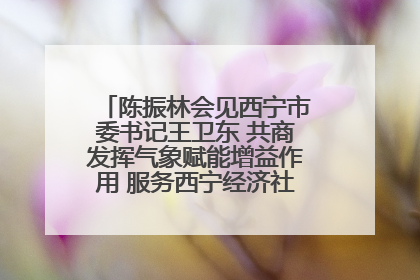 陈振林会见西宁市委书记王卫东 共商发挥气象赋能增益作用 服务西宁经济社会高质量发展
