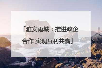 雅安雨城：推进政企合作 实现互利共赢