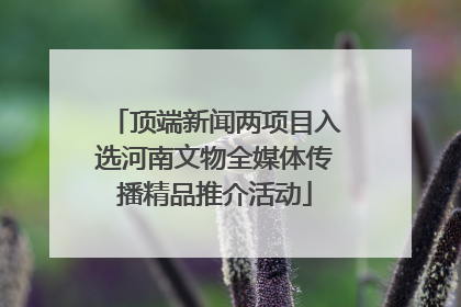顶端新闻两项目入选河南文物全媒体传播精品推介活动