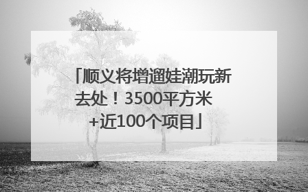 顺义将增遛娃潮玩新去处！3500平方米+近100个项目