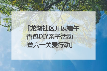 龙湖社区开展端午香包DIY亲子活动暨六一关爱行动