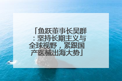 鱼跃董事长吴群：坚持长期主义与全球视野，紧跟国产医械出海大势
