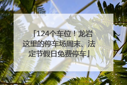 124个车位！龙岩这里的停车场周末、法定节假日免费停车