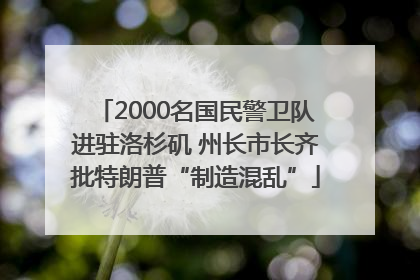 2000名国民警卫队进驻洛杉矶 州长市长齐批特朗普“制造混乱”