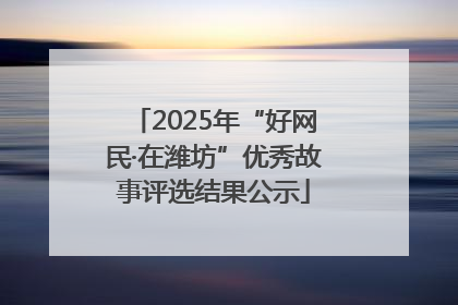2025年“好网民·在潍坊”优秀故事评选结果公示