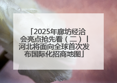 2025年廊坊经洽会亮点抢先看（二）丨河北将面向全球首次发布国际化招商地图