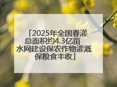 2025年全国春灌总面积约4.3亿亩 水网建设保农作物灌溉 保粮食丰收