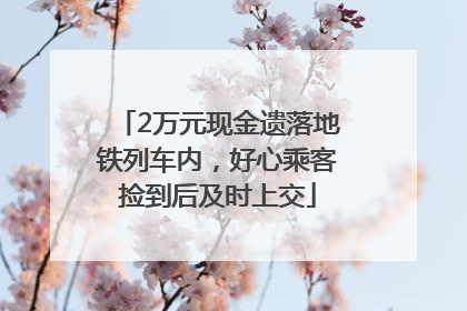 2万元现金遗落地铁列车内，好心乘客捡到后及时上交