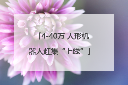 4-40万 人形机器人赶集“上线”
