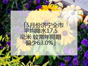 5月份济宁全市平均降水17.5毫米 较常年同期偏少63.0%