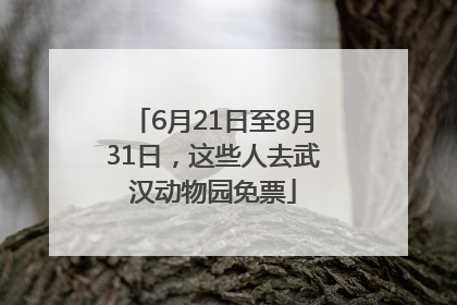 6月21日至8月31日，这些人去武汉动物园免票